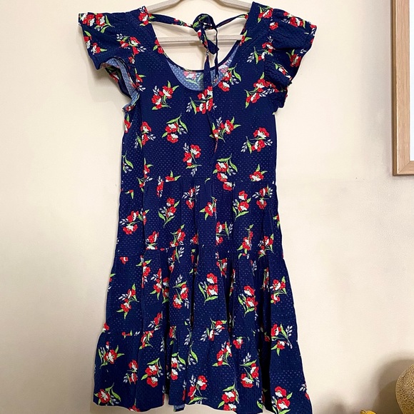 NWT w/Defects JILL Jill Stuart Midnight Navy Blue Jacquard Floral Tiered Dress - Picture 9 of 12